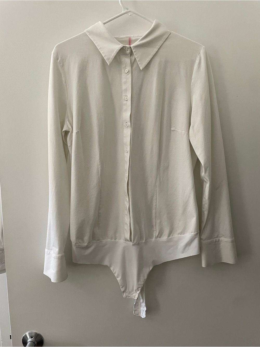 NWOT Commando Ivory Button-Front Long-Sleeve Bodysuit Shirt